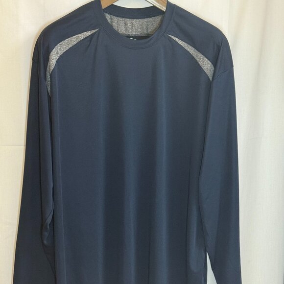 Badger Sport Men's Moisture Wicking Crew Neck Long Sleeves - Midnight Blue - 2XL - Picture 1 of 5